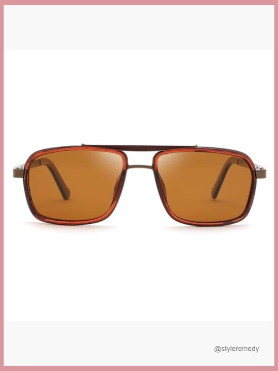 Retro Aviator Polarized Sunglasses with Metal Frame main image 5
